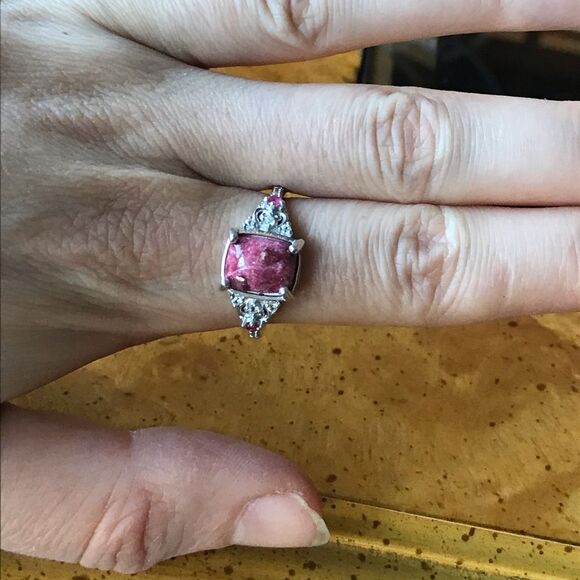 Norwegian Thulite Sterling Silver Ring Size 10 - Picture 2 of 9